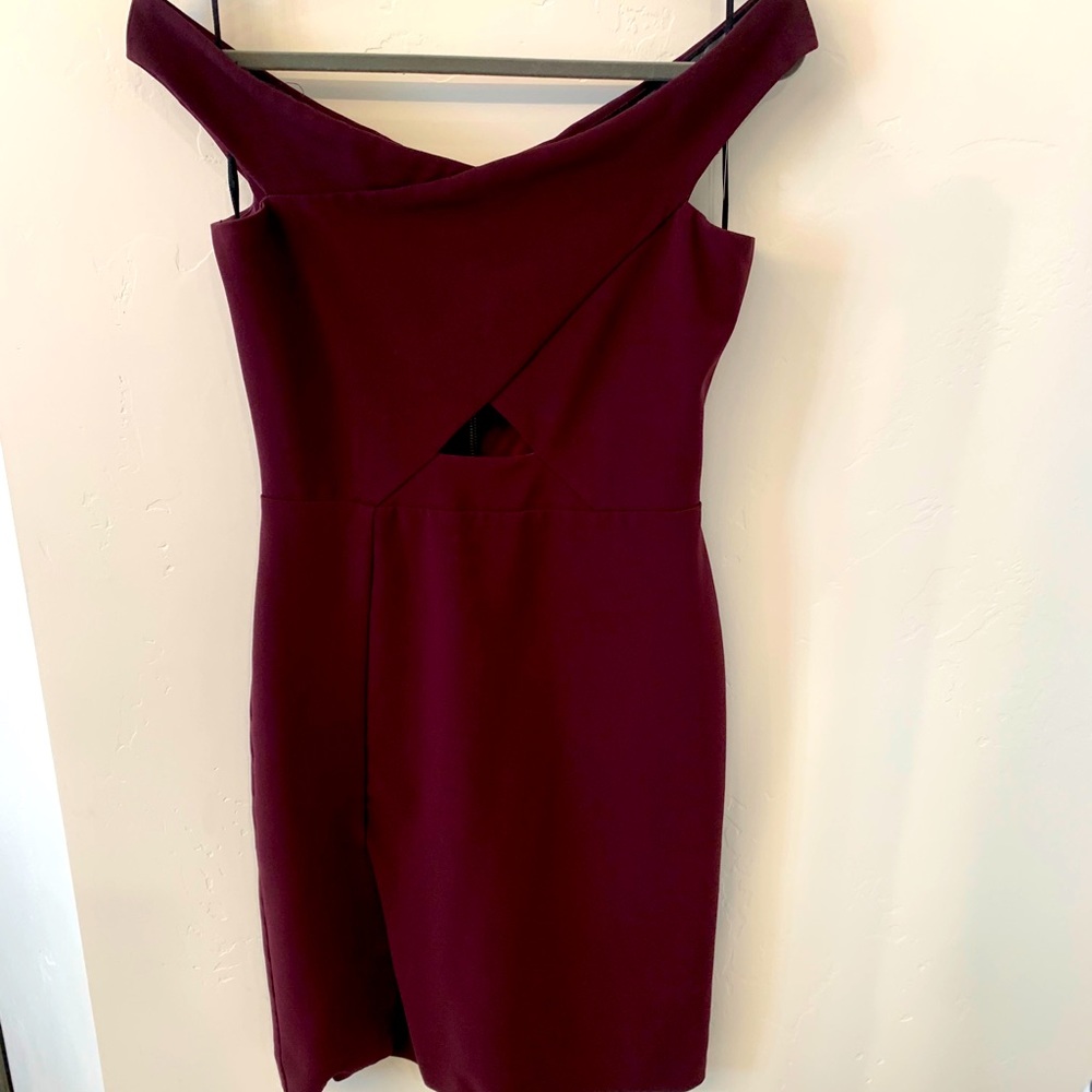 Parker Off the shoulder plum dress
